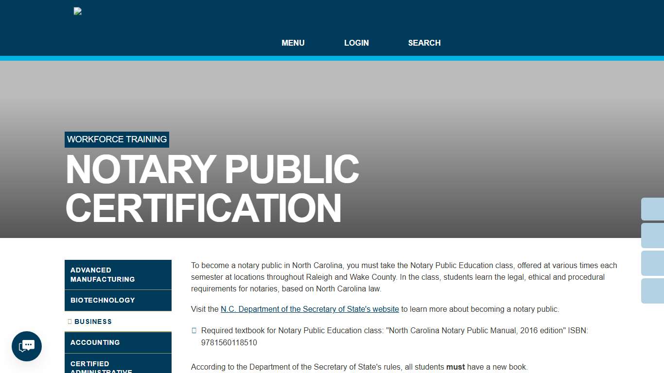 Notary Public Certification Wake Tech